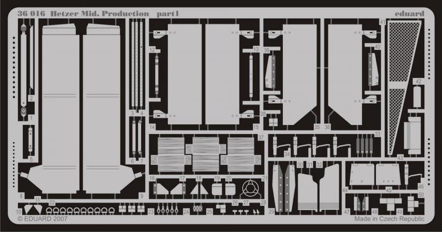 Eduard 1/35 Hetzer Mid Prod. Detail set for Tamiya kit