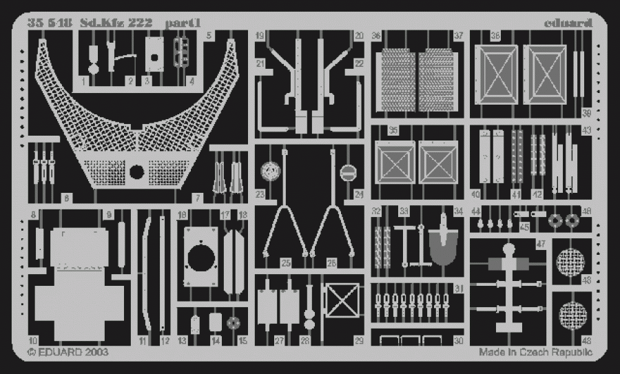 Eduard 1/35 Sd.Kfz 222 Detail set for Tamiya kit #35270