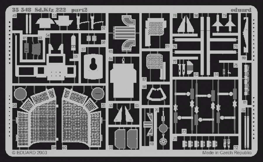 Eduard 1/35 Sd.Kfz 222 Detail set for Tamiya kit #35270