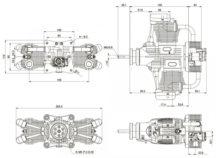 FG-120TS Twin 4-Cycle Gas Engine