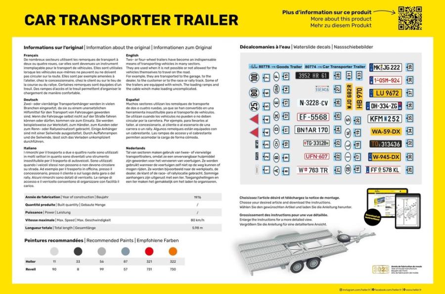 Heller 1/24 Car Transporter Trailer