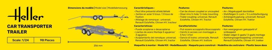 Heller 1/24 Car Transporter Trailer