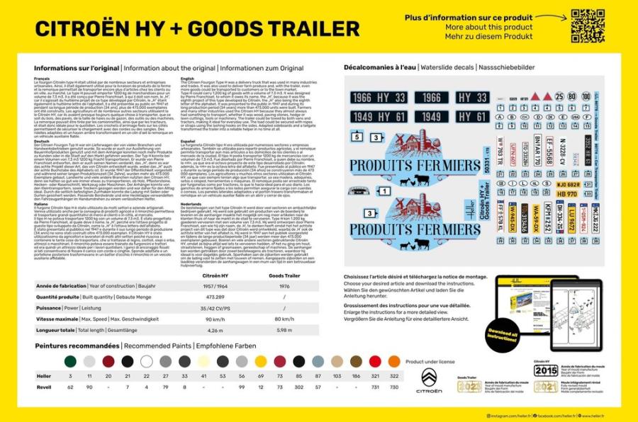 Heller 1/24 Citroen HY + Goods Trailer set