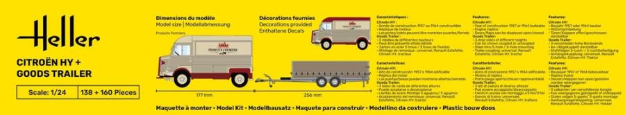 Heller 1/24 Citroen HY + Goods Trailer set