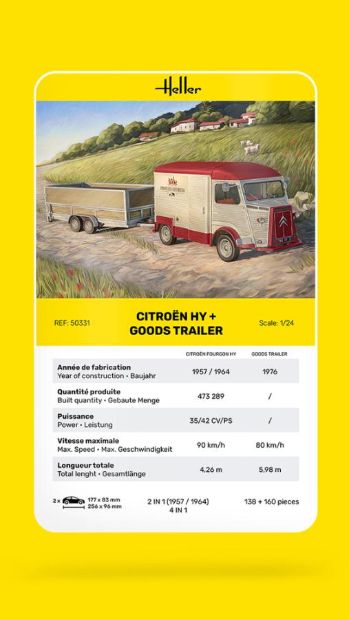 Heller 1/24 Citroen HY + Goods Trailer set