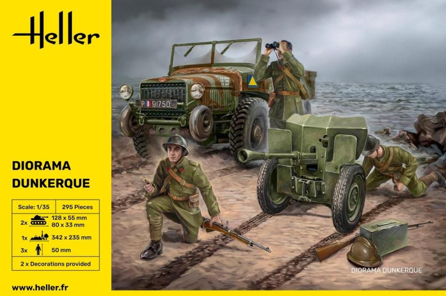 Heller 1/35 Diorama Dunkerque (Laffly+gun+3 figures+base)