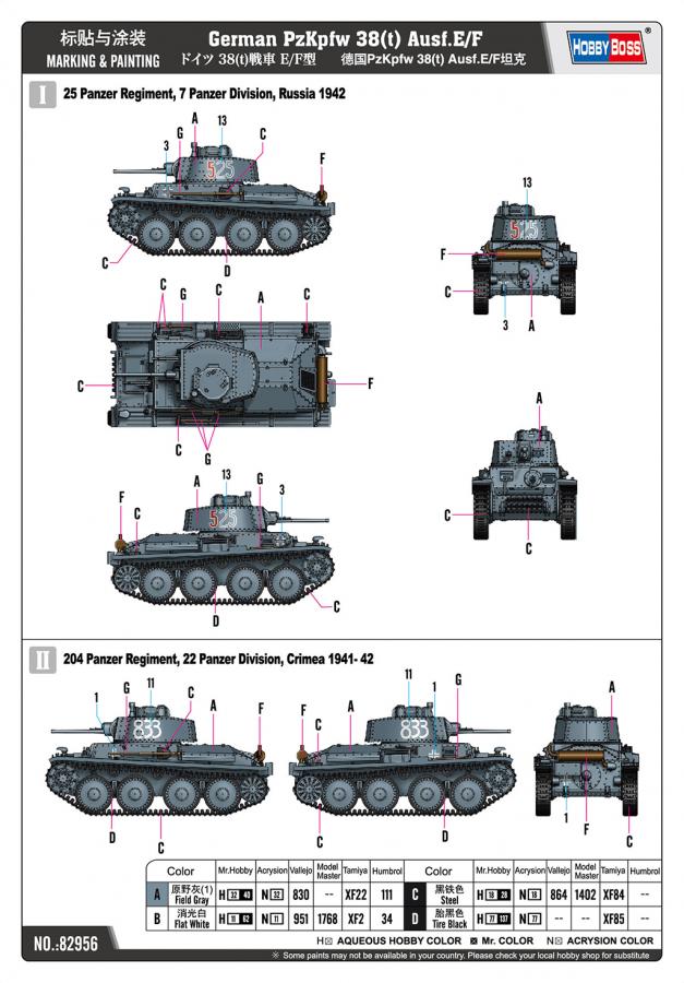 Hobby boss 1/72 German PzKpfw 38(t) Ausf.E/F