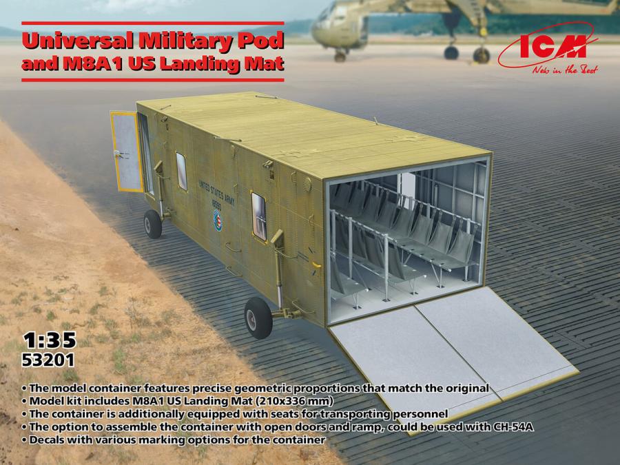 ICM 1/35 Universal Military Pod with M8A1 US Landing Mat