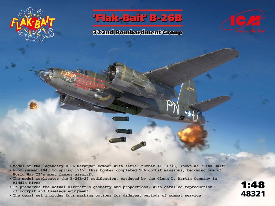 ICM 1/48 B-26B Marauder "Flak Bait" 322nd Bombardment Group