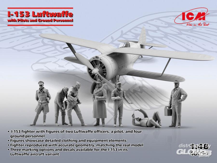 ICM 1/48 I-153 with Luftwaffe Pilots and Ground Personnel