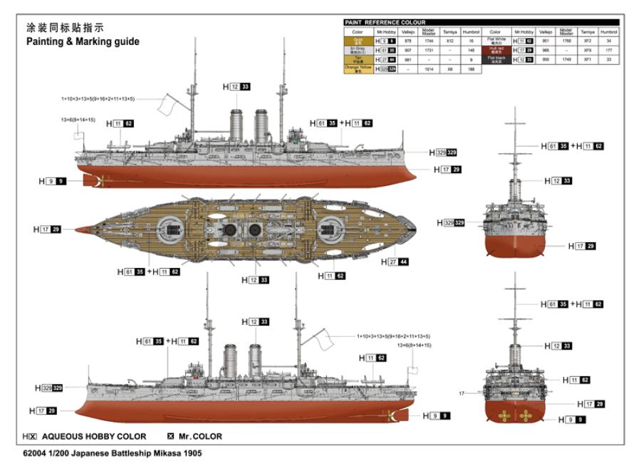 Ilovekit 1/200 Japanese Battleship Mikasa 1905