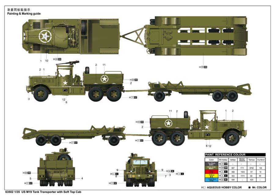 Ilovekit 1/35 M19 Tank Transporter with Soft Top Cab