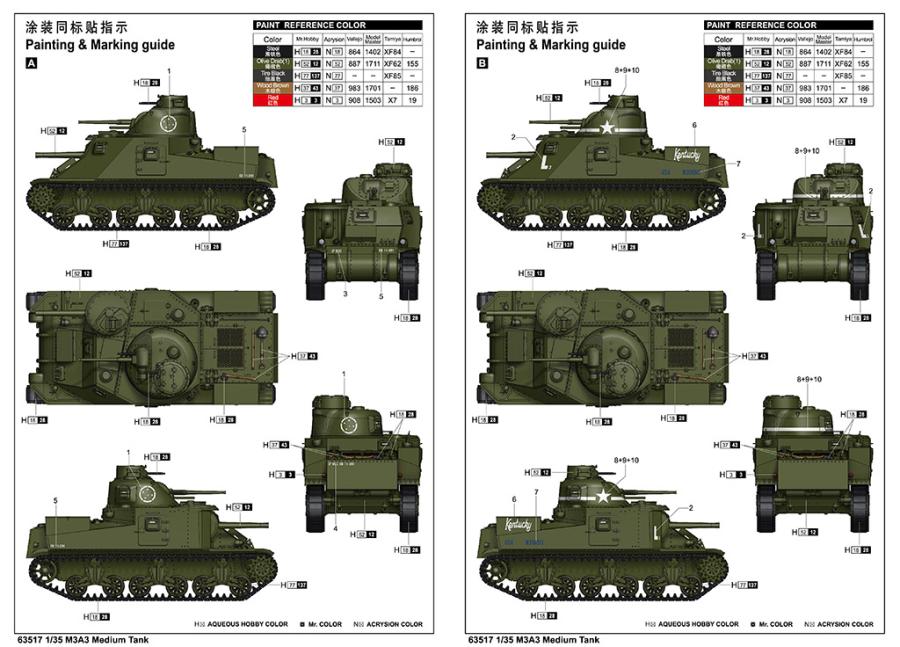 Ilovekit 1/35 M3A3 Medium Tank