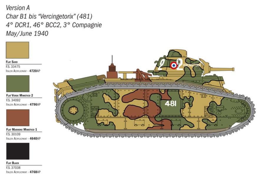 Italeri 1:56 Char B1 Bis