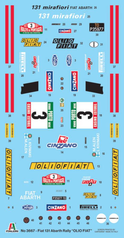 Italeri 1:24 Fiat 131 Abarth Rally OLIO FIAT