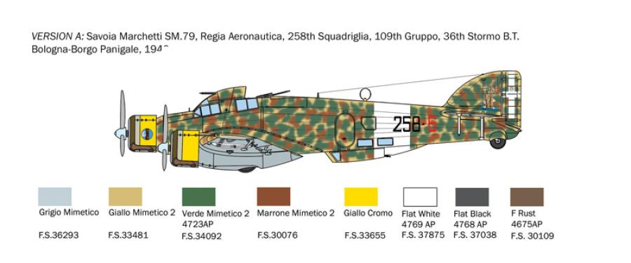 Italeri 1:72 SM-79 Sparviero Bomber version