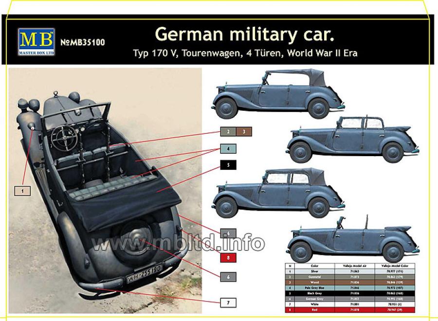 Masterbox 1:35 German Typ 170V Tourenwagen