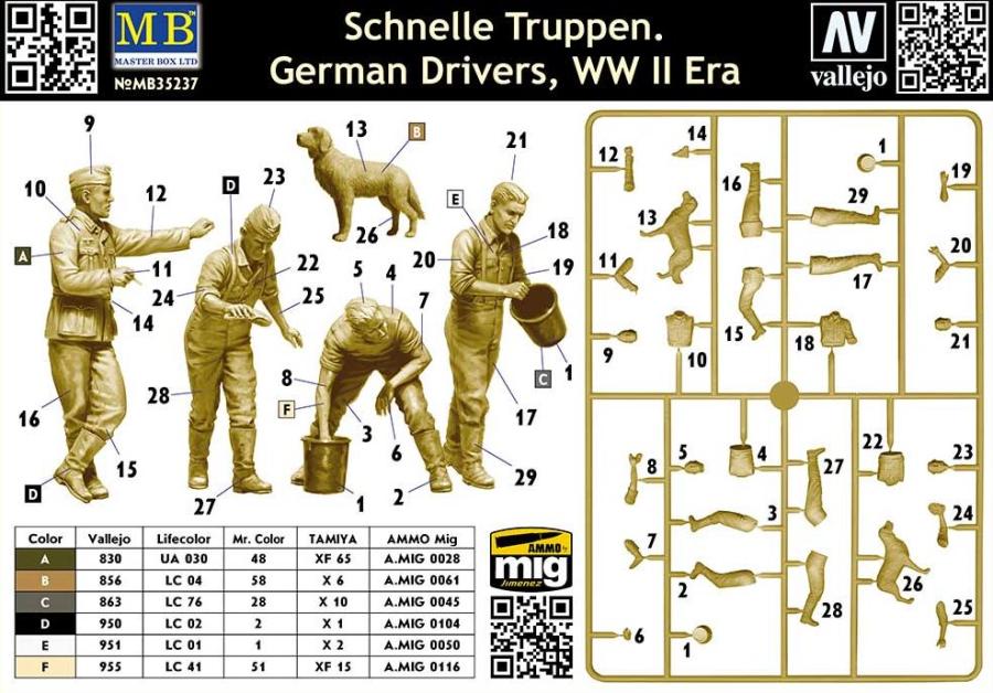 Masterbox 1/35 Schnelle Truppen. German Drivers, WW II Era