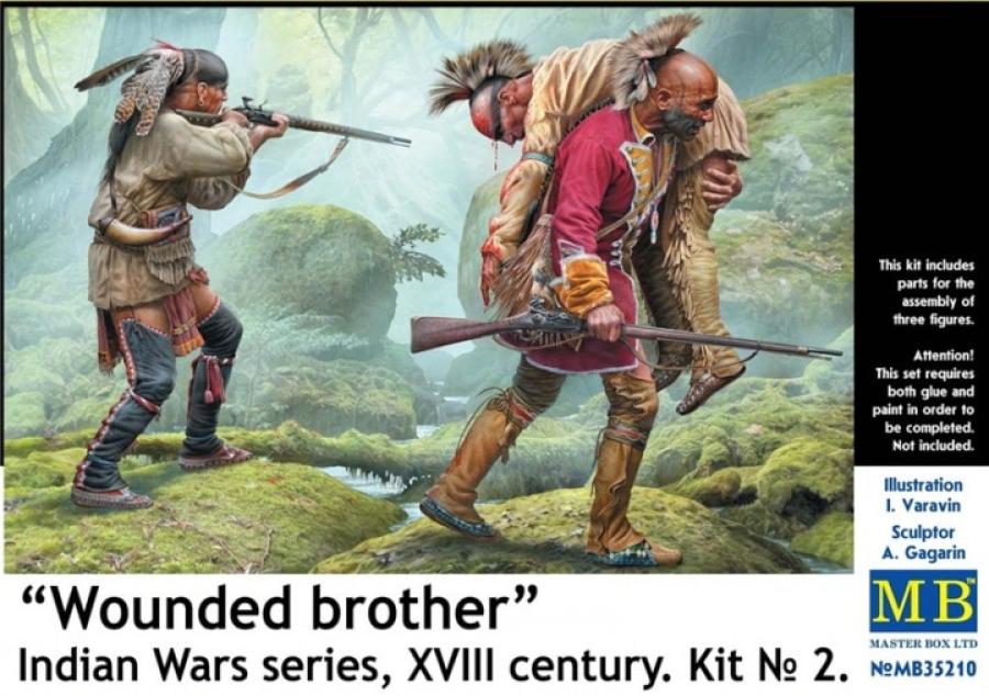 Masterbox 1/35 Wounded brother. Indian Wars series kit #2