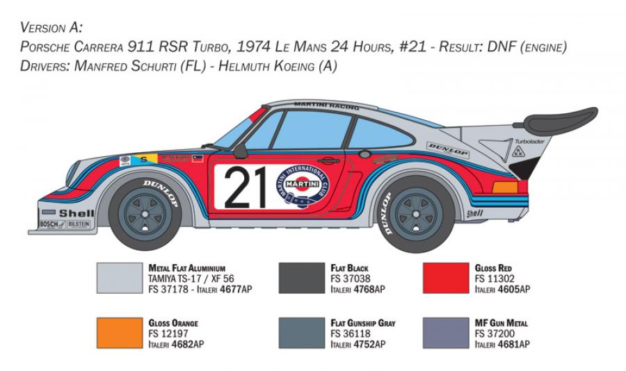 Italeri 1:24 Porsche Carrera RSR Turbo (easy kit)