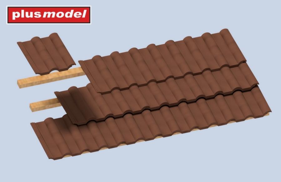 Plusmodel 1/35 Roof tiles corrugated  (84 pcs)