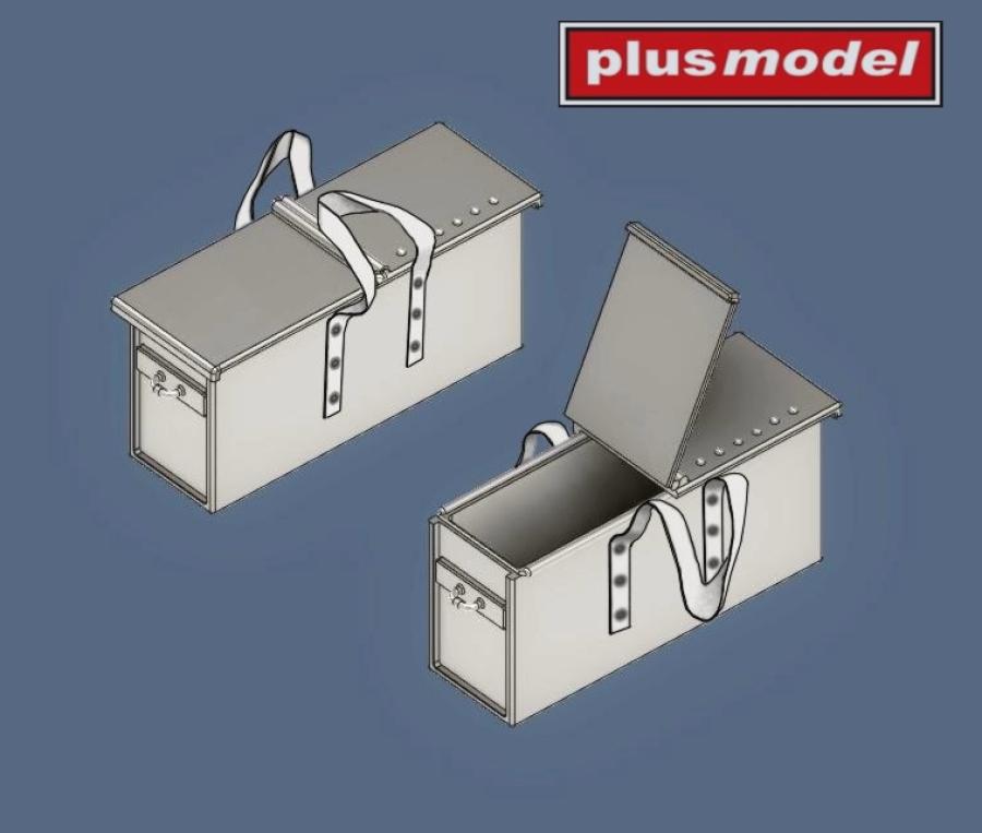 Plusmodel 1/35 Machine gun Vickers ammunition boxes WWII