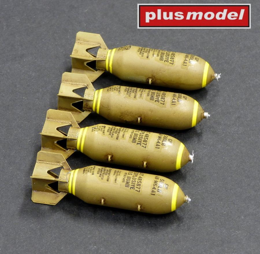 Plusmodel 1/48 Bombs 500 lb (4 pcs)