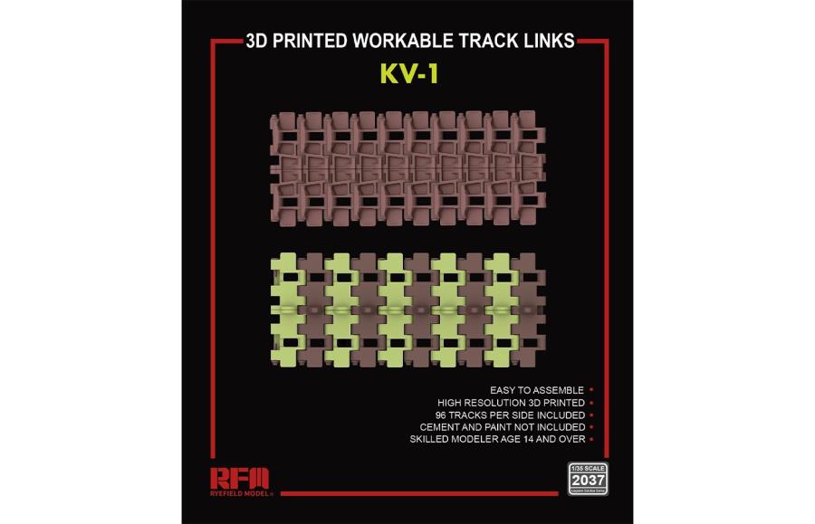 Ryefield 1/35 3D printed  Workable track links for KV-1