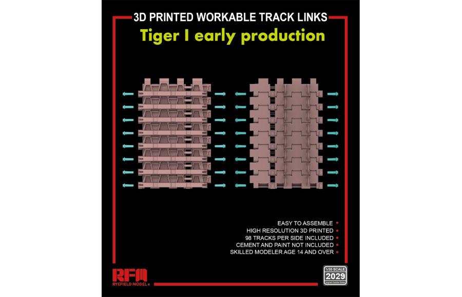 Ryefield 1/35 3D printed  Workable tracks for Tiger I early