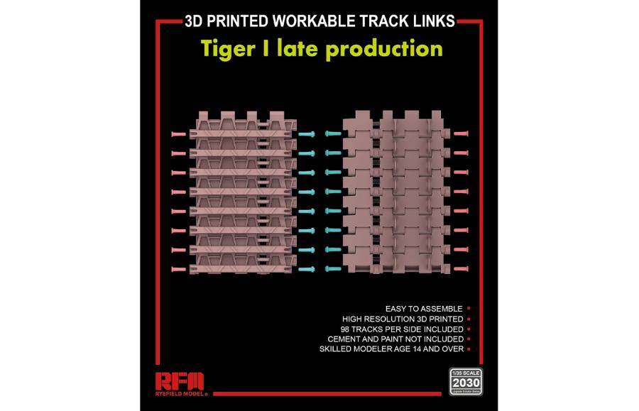 Ryefield 1/35 3D printed Workable tracks for Tiger I late