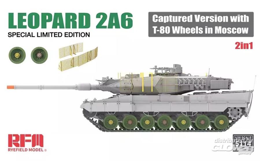 Ryefield 1/35 Leopard 2A6 Captured Version with T-80 Wheels