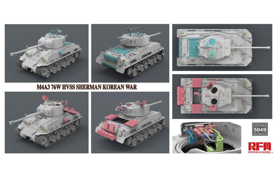 Ryefield 1/35 M4A3 76W HVSS Sherman Korean war