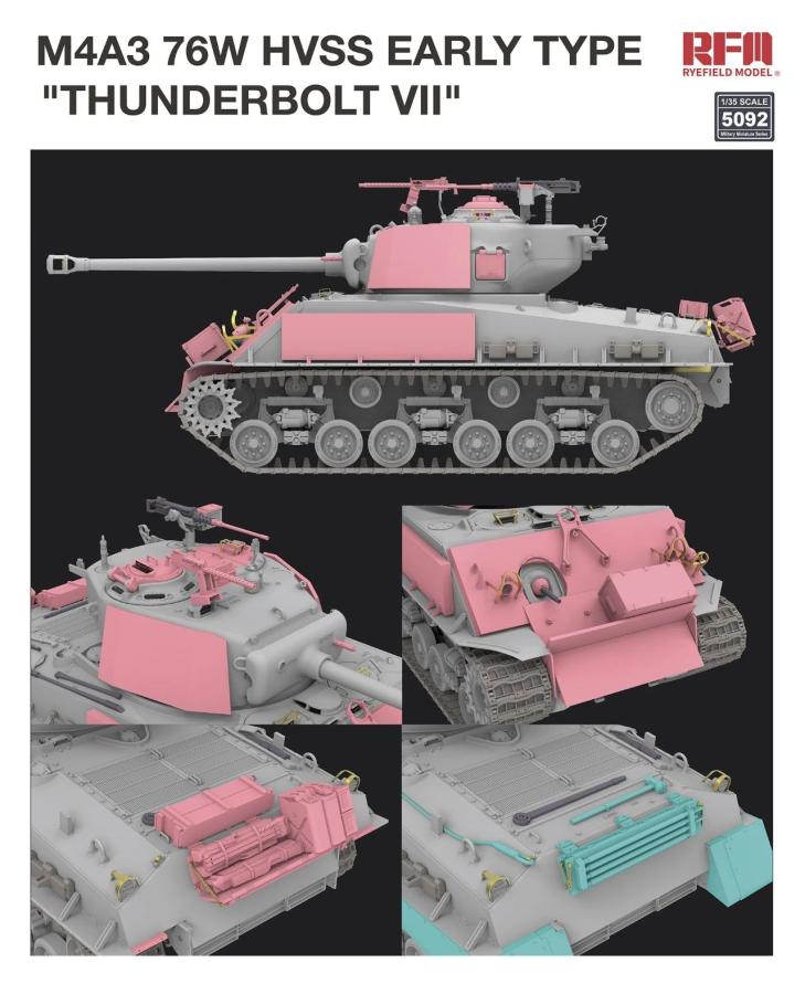 Ryefield 1/35 M4A3 HVSS Early Type Thunderbolt VII