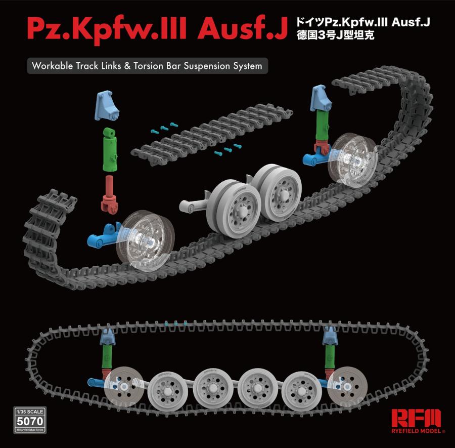 Ryefield 1/35 Pz. Kpfw. III Ausf. J w/workable track links