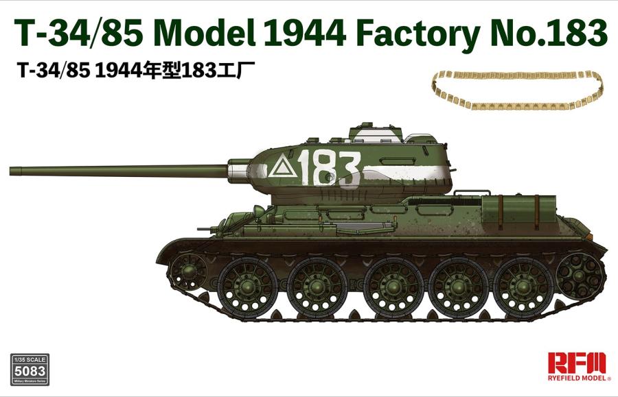 Ryefield 1/35 T-34/85 Model 1944 Factory No.183 (sisältää Suomi siirtokuvat)