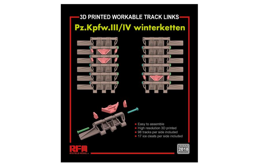 Ryefield 1/35 Track links for Pz.III/IV winterketten (3D printed )