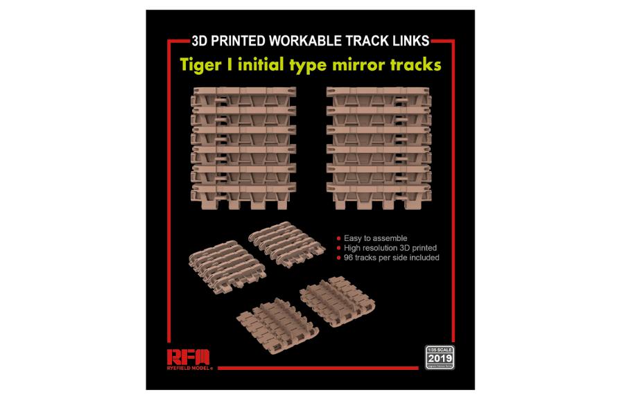 Ryefield 1/35 Track links for Tiger I initial type mirror tracks (3D printed )