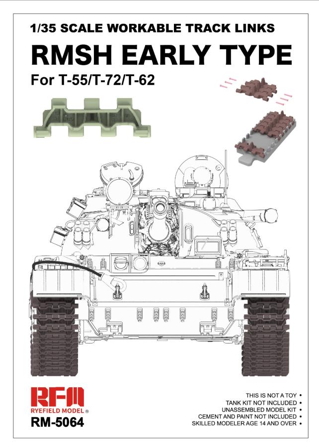 Ryefield 1/35 Workable Tracks RMSH Early Type For T-55/72/62