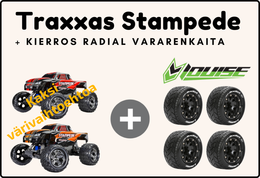 Stampede 2WD 1/10 RTR /USB laturi + kahdet renkaat