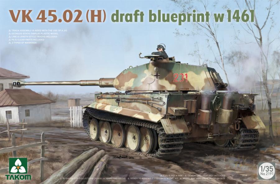 Takom 1/35 VK 45.02 (H) Draft Blueprint w 1461