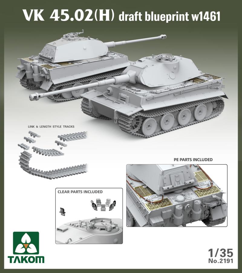 Takom 1/35 VK 45.02 (H) Draft Blueprint w 1461