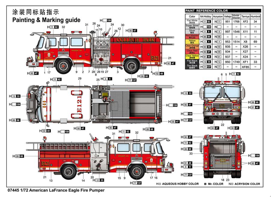 Trumpeter 1/72 American LaFrance Eagle Fire Pumper