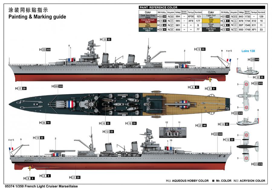 Trumpeter 1/350 French Light Cruiser Marseillaise