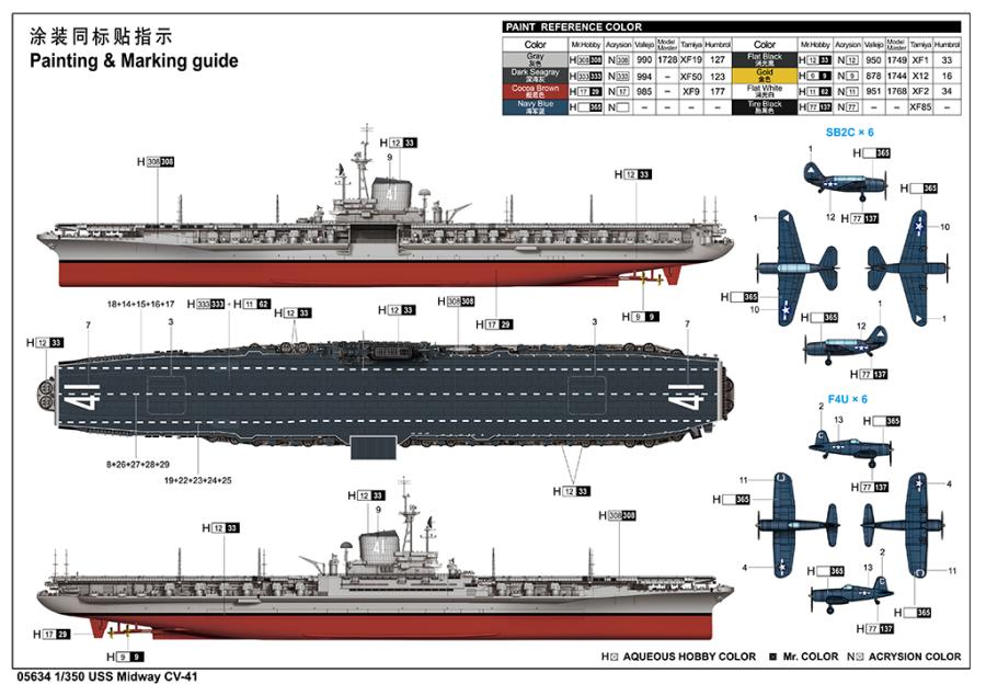 Trumpeter 1/350 USS Midway CV-41