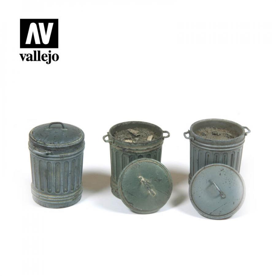 Vallejo 1/35 Garbage Bins set #1 (3 pcs)