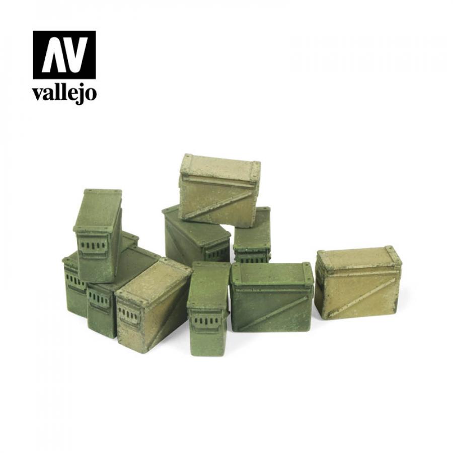 Vallejo 1/35 Large Ammo Boxes 12,7 mm (10 pcs)